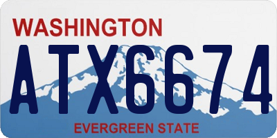 WA license plate ATX6674