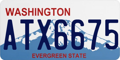 WA license plate ATX6675