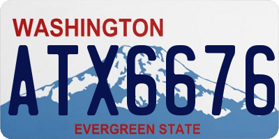 WA license plate ATX6676