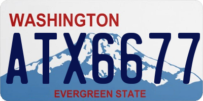 WA license plate ATX6677