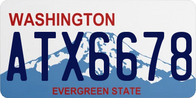 WA license plate ATX6678