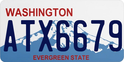 WA license plate ATX6679