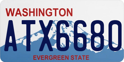 WA license plate ATX6680