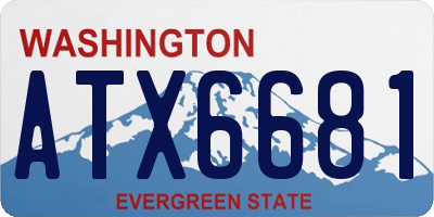 WA license plate ATX6681