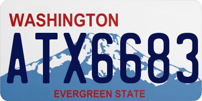 WA license plate ATX6683
