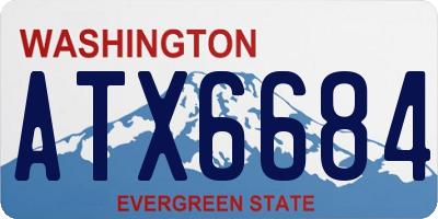 WA license plate ATX6684