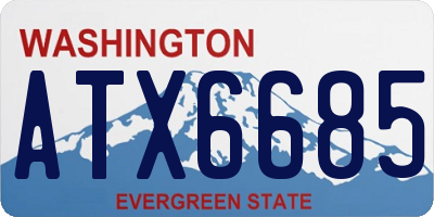 WA license plate ATX6685