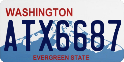 WA license plate ATX6687