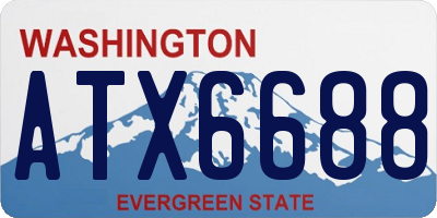 WA license plate ATX6688