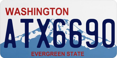 WA license plate ATX6690