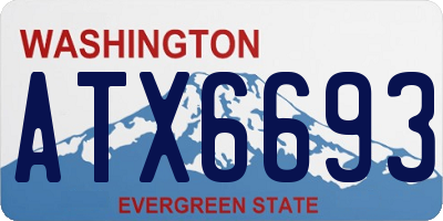 WA license plate ATX6693