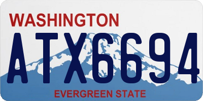 WA license plate ATX6694