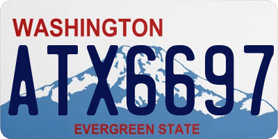 WA license plate ATX6697