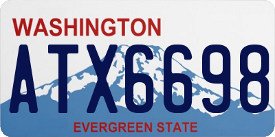 WA license plate ATX6698