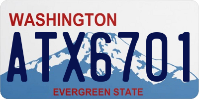 WA license plate ATX6701