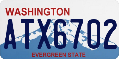 WA license plate ATX6702