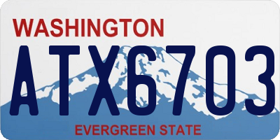 WA license plate ATX6703