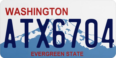 WA license plate ATX6704