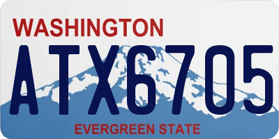 WA license plate ATX6705