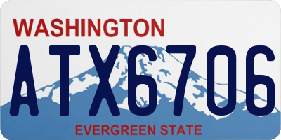 WA license plate ATX6706