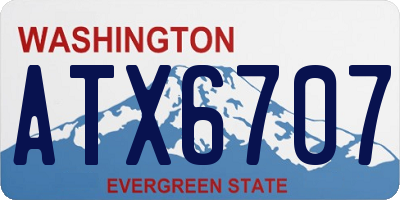 WA license plate ATX6707