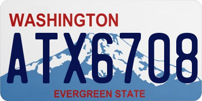 WA license plate ATX6708