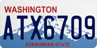 WA license plate ATX6709
