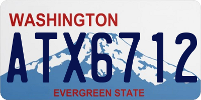 WA license plate ATX6712