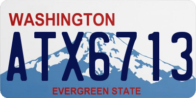 WA license plate ATX6713