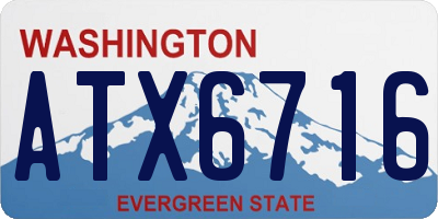WA license plate ATX6716