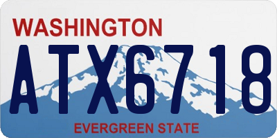 WA license plate ATX6718