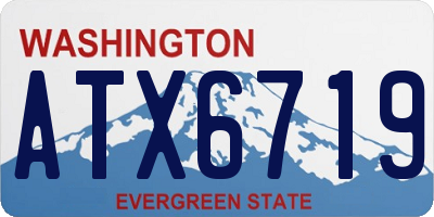 WA license plate ATX6719
