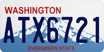 WA license plate ATX6721