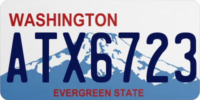 WA license plate ATX6723