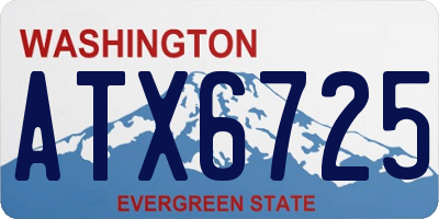 WA license plate ATX6725