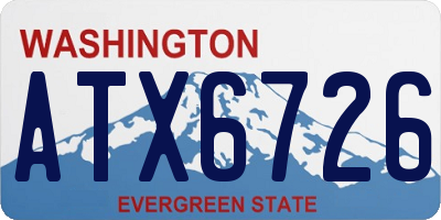 WA license plate ATX6726