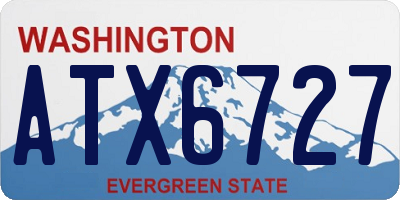 WA license plate ATX6727