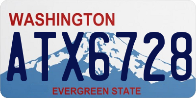 WA license plate ATX6728