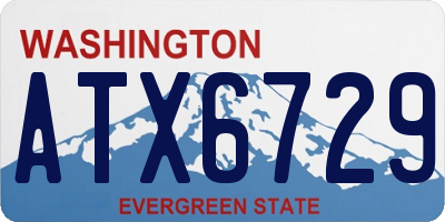 WA license plate ATX6729