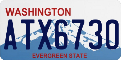 WA license plate ATX6730
