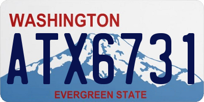 WA license plate ATX6731
