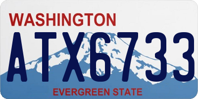 WA license plate ATX6733