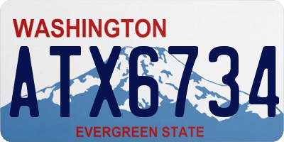 WA license plate ATX6734