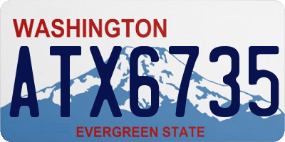 WA license plate ATX6735