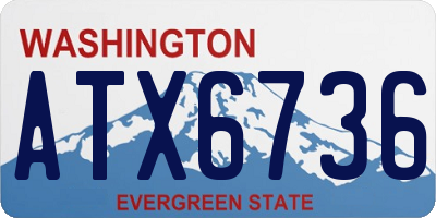 WA license plate ATX6736