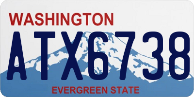WA license plate ATX6738