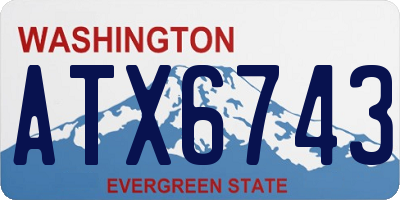WA license plate ATX6743