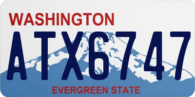 WA license plate ATX6747
