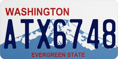 WA license plate ATX6748