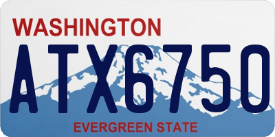 WA license plate ATX6750